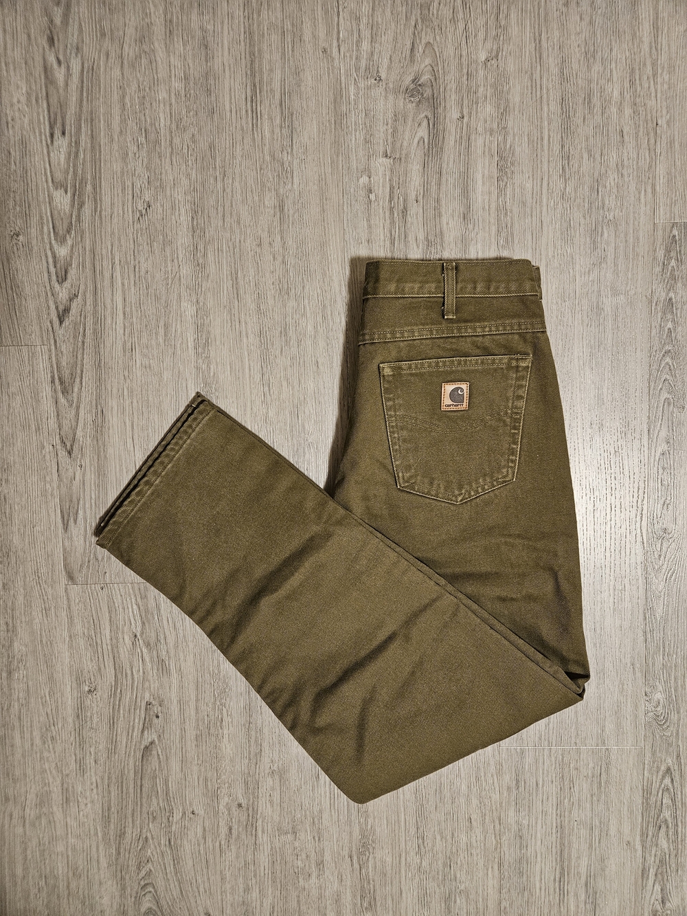 Carhartt Vintage '04 34x32 Bark Brown Relaxed Fit Flannel Lined Pants